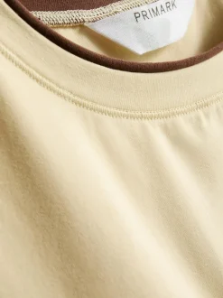 Camiseta corta de doble capa con mucho algodón
