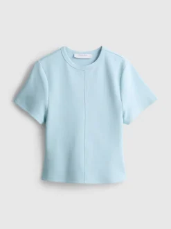 Camiseta cuadrada con algodón y costuras