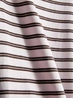 Camiseta de algodón a rayas con cuello redondo