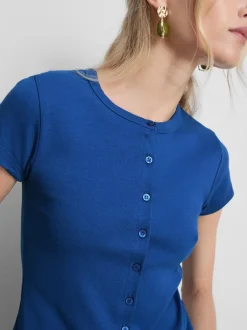 Camiseta de algodón con botones