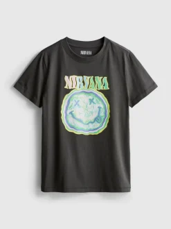 Camiseta de algodón lavado de Nirvana