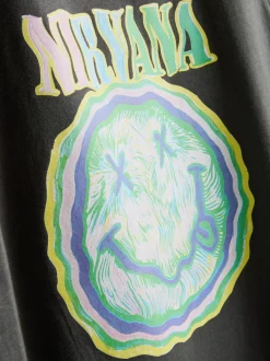 Camiseta de algodón lavado de Nirvana