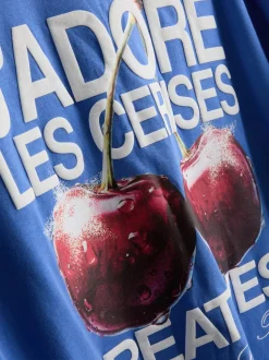 Camiseta de algodón puro con cerezas