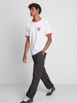 Camiseta de algodón puro ribeteada del Orgullo