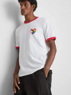 Camiseta de algodón puro ribeteada del Orgullo