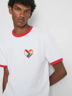 Camiseta de algodón puro ribeteada del Orgullo