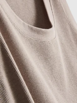 Camiseta de canalé en mezcla de algodón