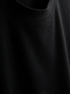 Camiseta de canalé en mezcla de algodón