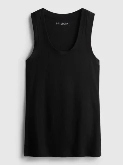 Camiseta de canalé en mezcla de algodón