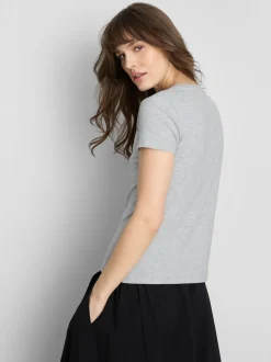 Camiseta de cuello redondo con mucho algodón