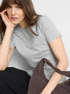 Camiseta de cuello redondo con mucho algodón