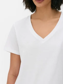 Camiseta de manga corta con cuello de pico