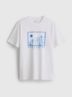Camiseta de manga corta con gráfico de Santorini
