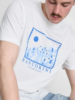 Camiseta de manga corta con gráfico de Santorini
