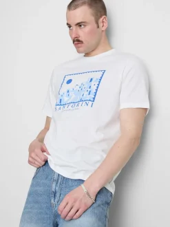 Camiseta de manga corta con gráfico de Santorini