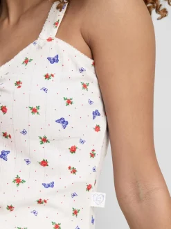 Camiseta de pijama de canalé de mariposas