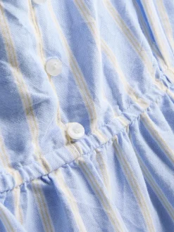 Camiseta de pijama de rayas de algodón
