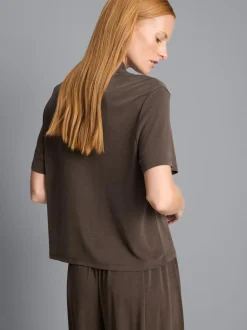 Camiseta de punto con cuello anudado
