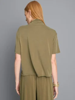 Camiseta de punto con cuello anudado