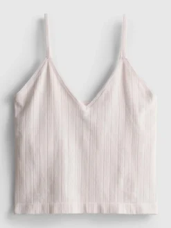 Camiseta de tirantes de pijama en tejido pointelle
