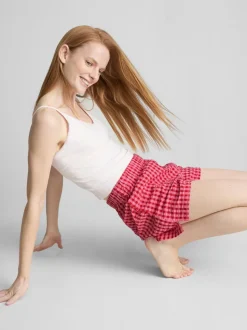 Camiseta de tirantes de pijama en tejido pointelle