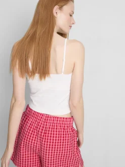 Camiseta de tirantes de pijama en tejido pointelle