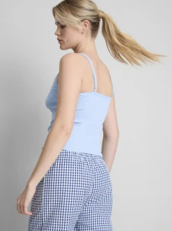 Camiseta de tirantes de pointelle con mucho algodón