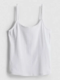 Camiseta de tirantes de pointelle con mucho algodón