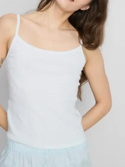 Camiseta de tirantes de pointelle con mucho algodón