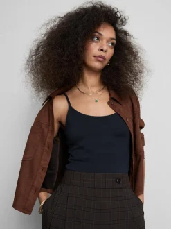 Camiseta de tirantes elástica con algodón