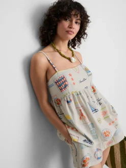 Camiseta de tirantes estampada tipo babydoll