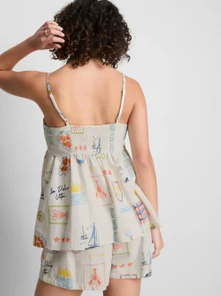 Camiseta de tirantes estampada tipo babydoll