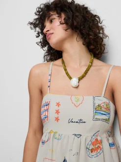 Camiseta de tirantes estampada tipo babydoll
