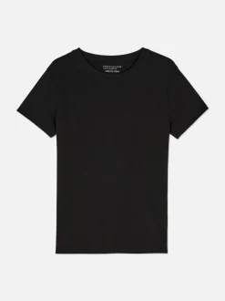 Camiseta elástica con cuello redondo