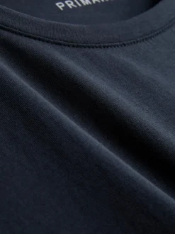 Camiseta elástica con cuello redondo y mucho algodón