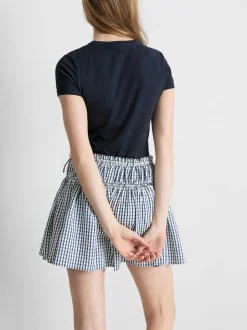 Camiseta elástica con cuello redondo y mucho algodón
