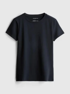 Camiseta elástica con cuello redondo y mucho algodón