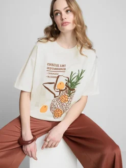 Camiseta extragrande de algodón con cóctel