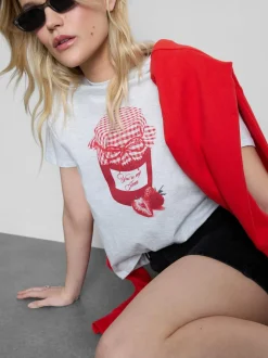 Camiseta gráfica de algodón puro