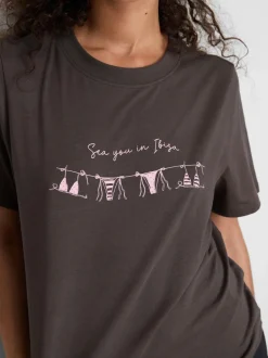 Camiseta gráfica de manga corta de algodón