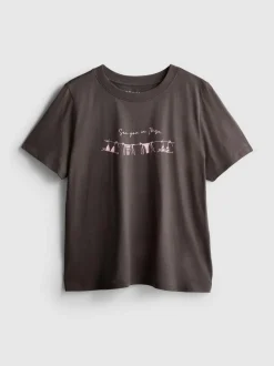 Camiseta gráfica de manga corta de algodón