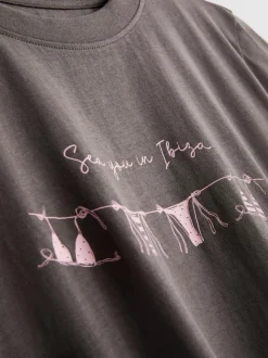 Camiseta gráfica de manga corta de algodón