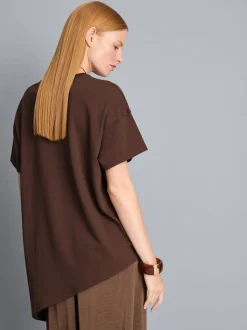 Camiseta larga asimétrica de algodón