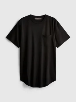 Camiseta larga con bolsillo de parche