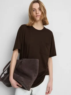 Camiseta larga con cuello redondo