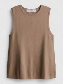 Camiseta larga de punto sin mangas