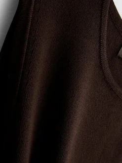 Camiseta larga de punto sin mangas