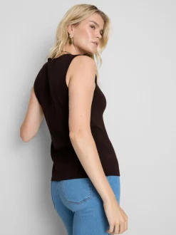 Camiseta larga de punto sin mangas