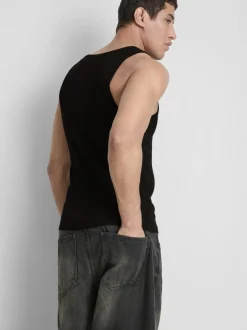 Camiseta sin mangas acanalada