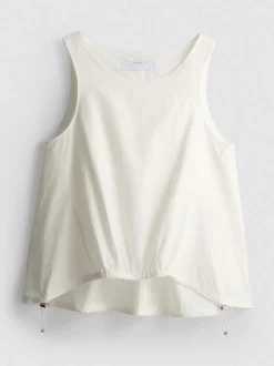 Camiseta sin mangas con bajo curvo